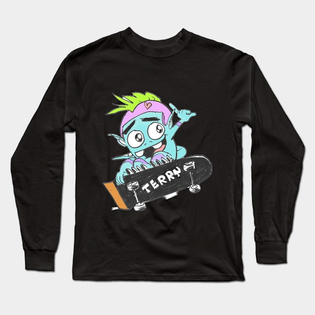 Terry T-shrit Long Sleeve T-Shirt by Kam Komics 